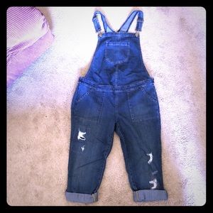 Distressed Maternity Overalls ✨WORN ONCE✨